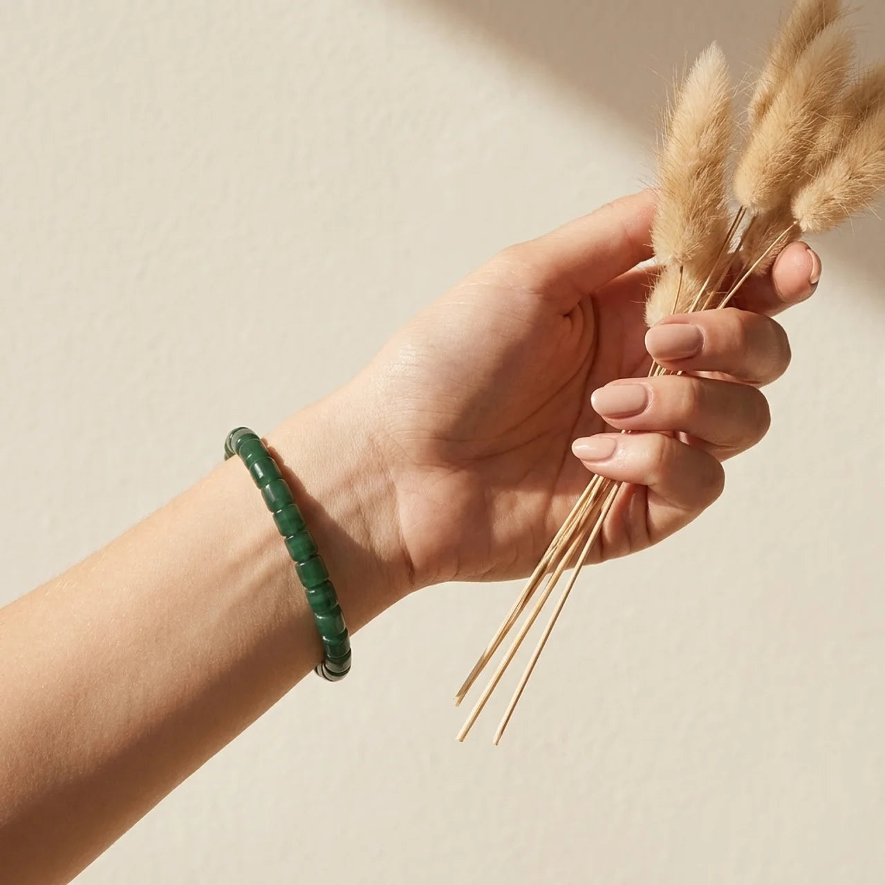 Green Guatemalan Jade Barrel Bead Bracelet