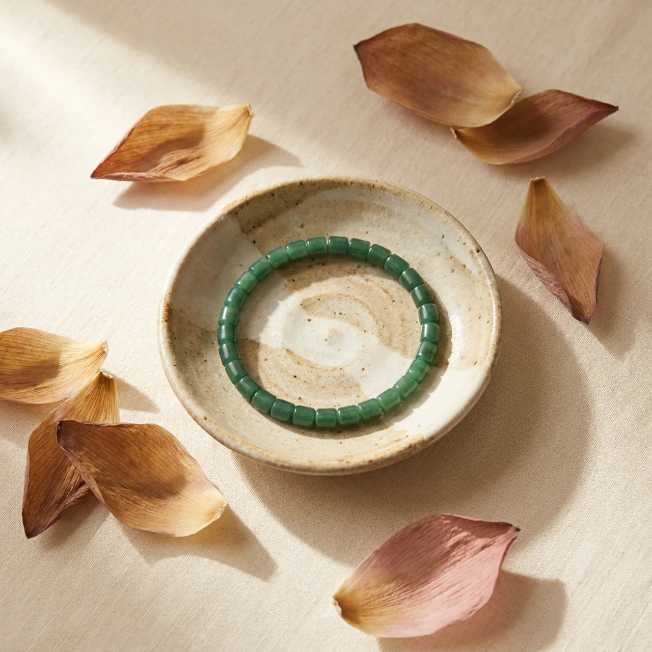 Green Guatemalan Jade Barrel Bead Bracelet