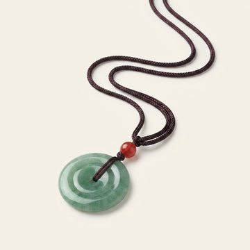 Green Jade Double Peace Buckle Necklace