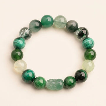 Green Moss Agate Strawberry Quartz Bracelet