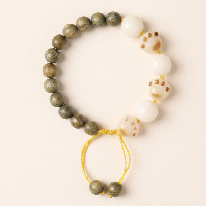 Green Sandalwood Bodhi Cat Paw Bracelet