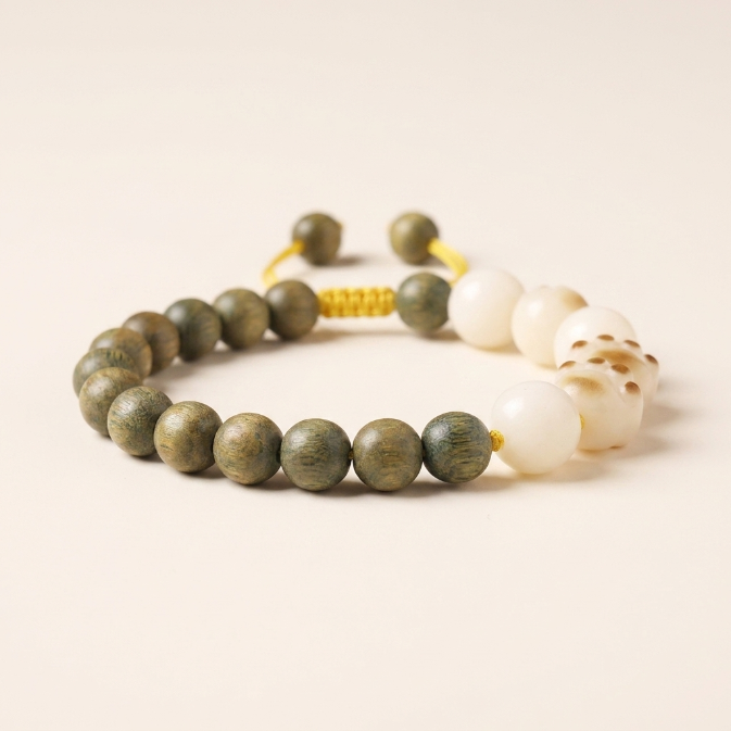 Green Sandalwood Bodhi Cat Paw Bracelet