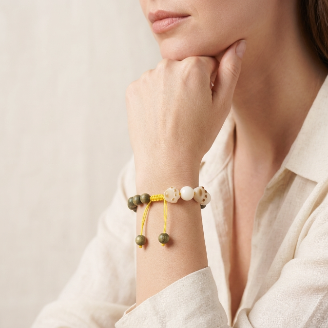 Green Sandalwood Bodhi Cat Paw Bracelet