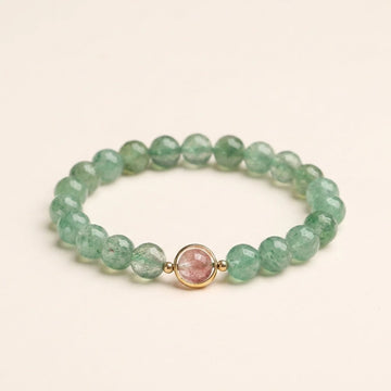 Green Strawberry Quartz Beaded Bracelet