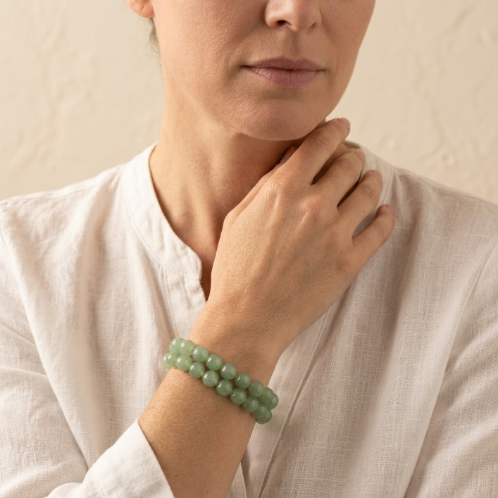 Green Aventurine Bead Necklace Bracelet