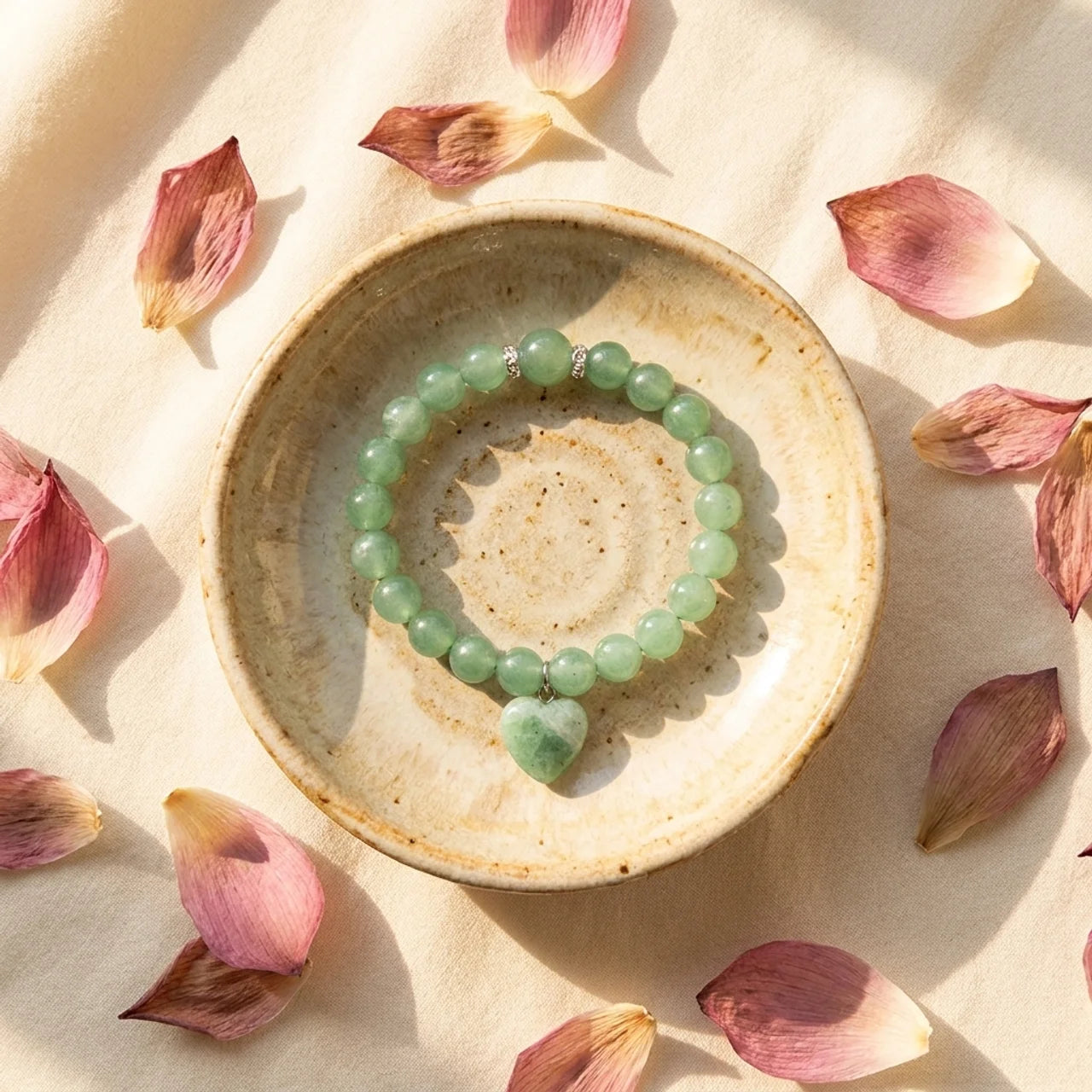 Green Aventurine Love Heart Balance Bracelet