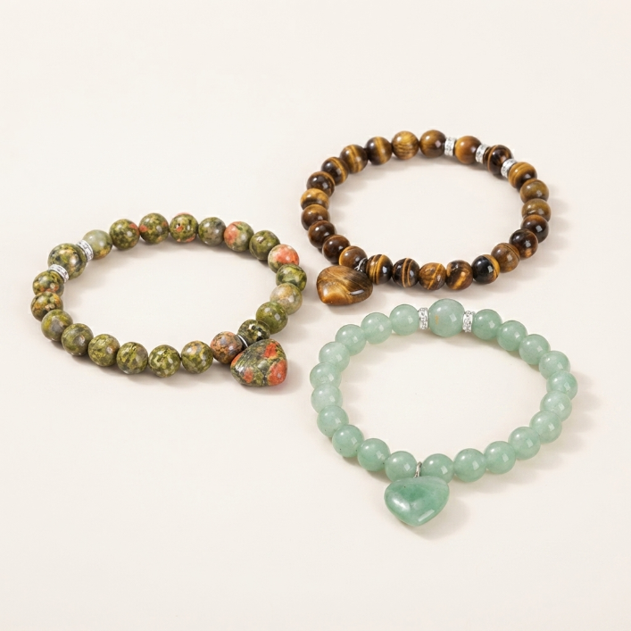 Green Aventurine Love Heart Balance Bracelet
