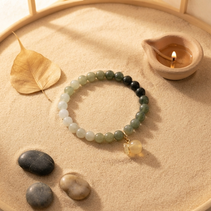 Green Hetian Jade Money Bag Bracelet