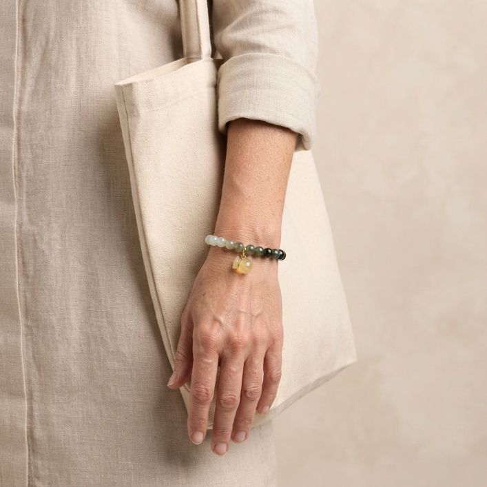 Green Hetian Jade Money Bag Bracelet