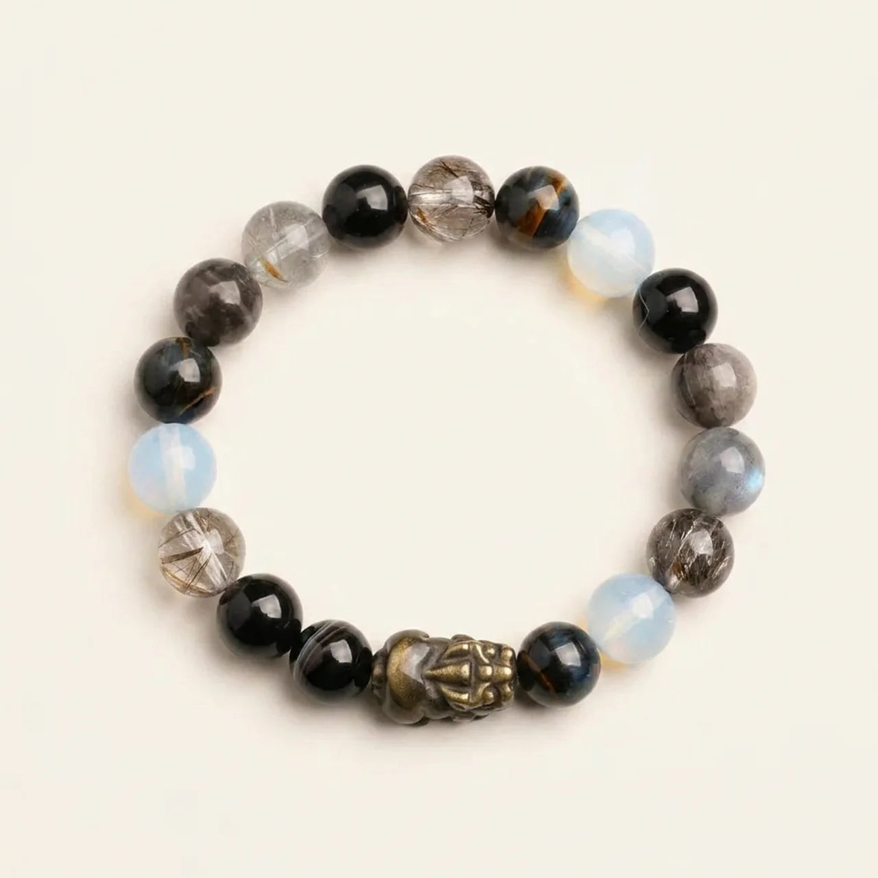 Green Moss Agate Strawberry Quartz Bracelet