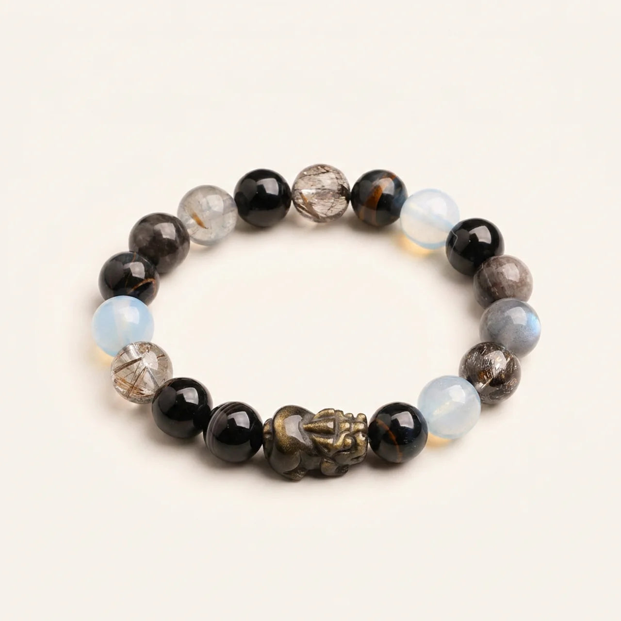 Green Moss Agate Strawberry Quartz Bracelet