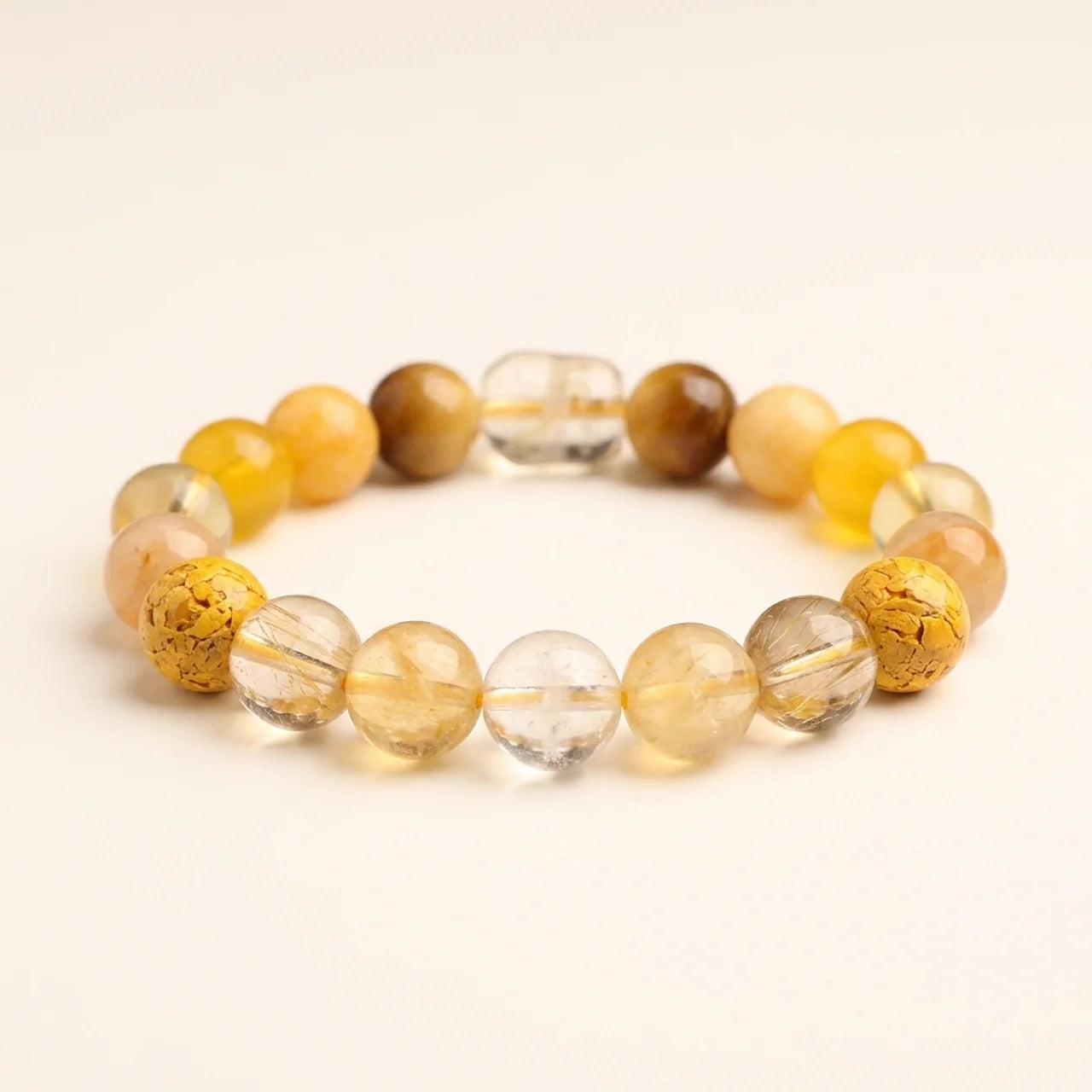 Green Moss Agate Strawberry Quartz Bracelet