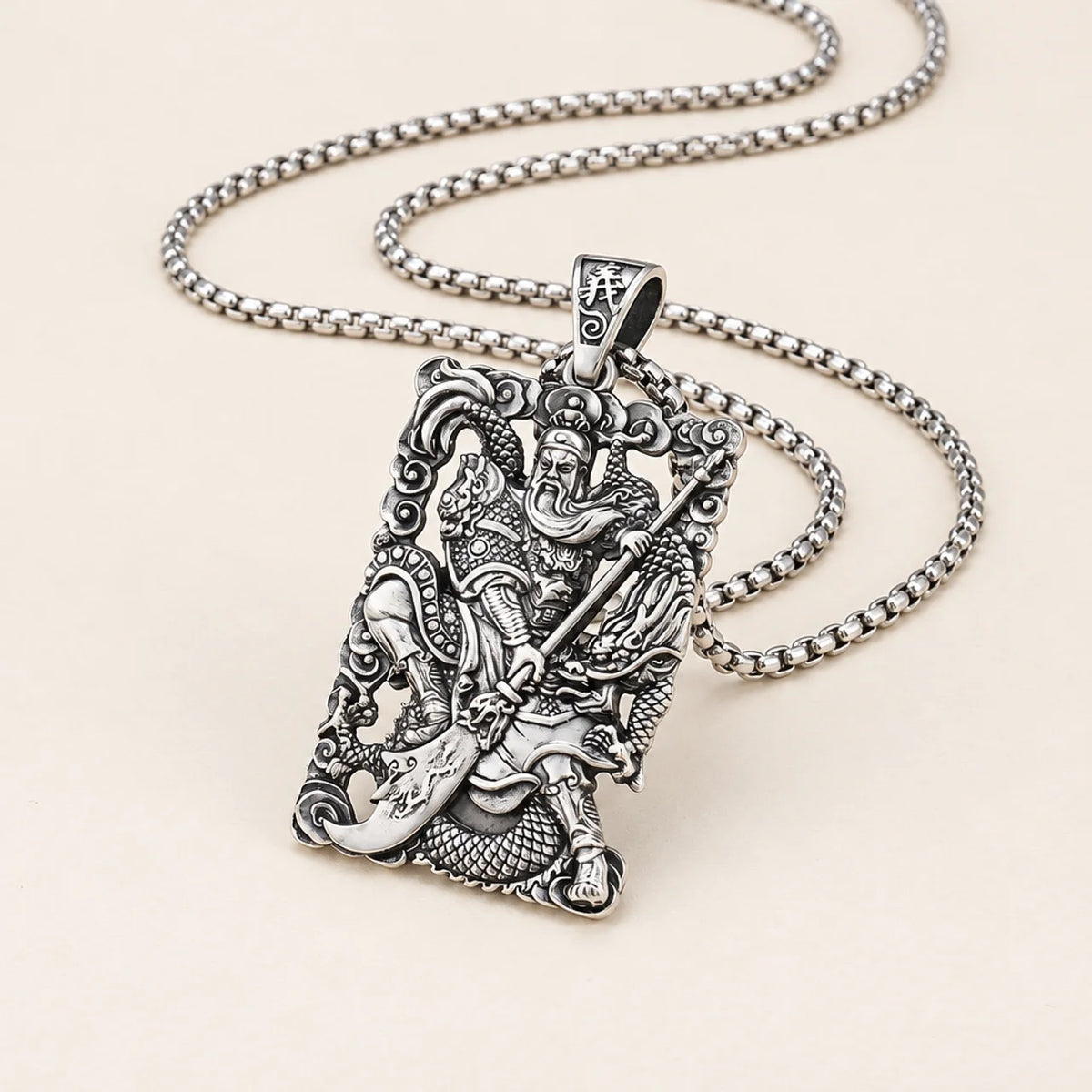 Guan Gong Dragon Protection Pendant Necklace