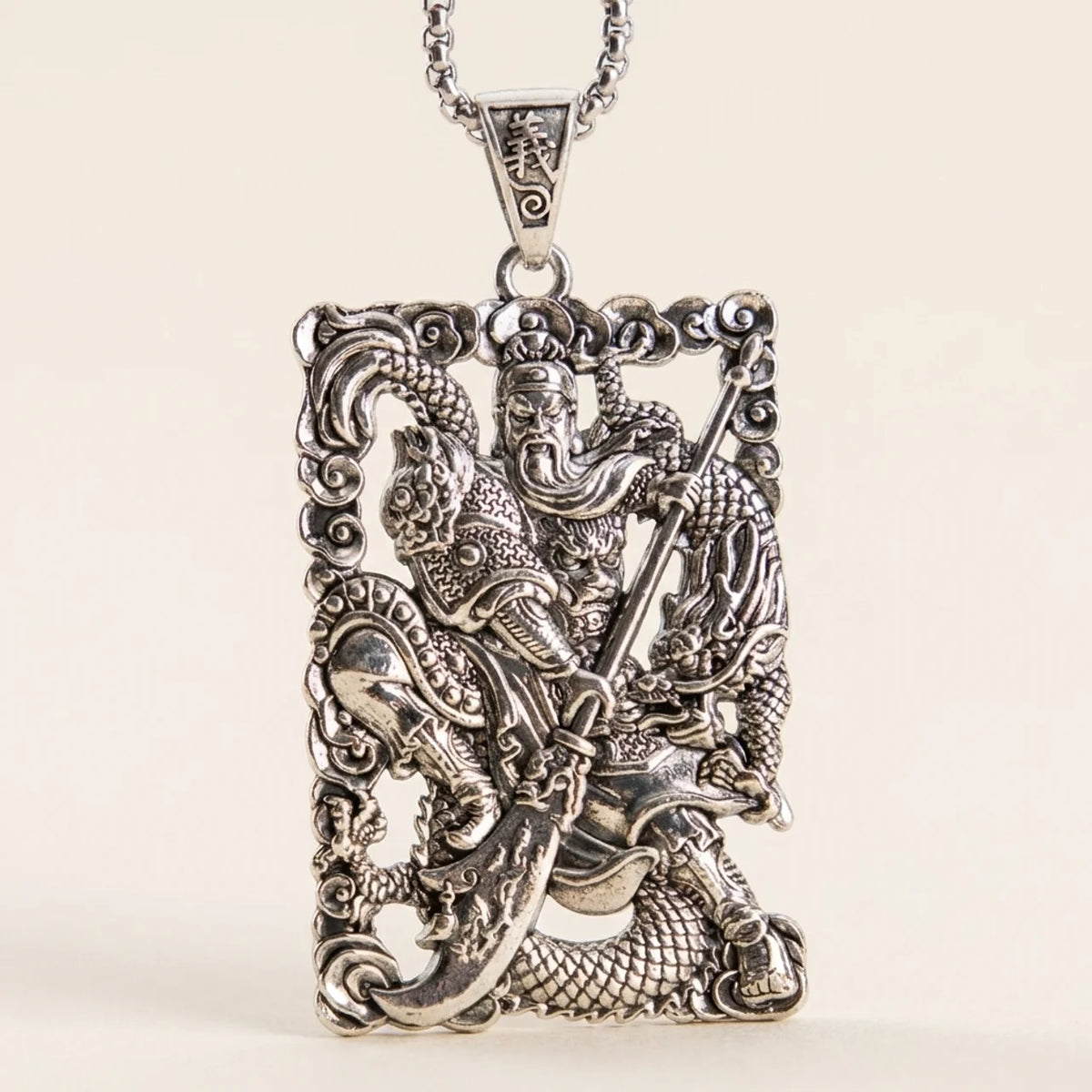 Guan Gong Dragon Protection Pendant Necklace