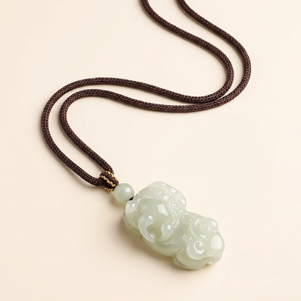 Hetian Jade Pixiu Wealth Pendant Necklace