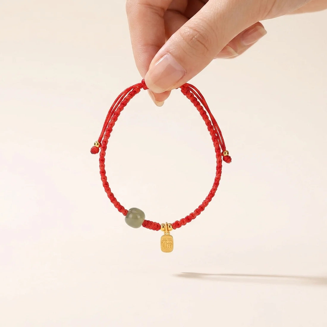 Hetian Jade Silver Rabbit Red String Bracelet