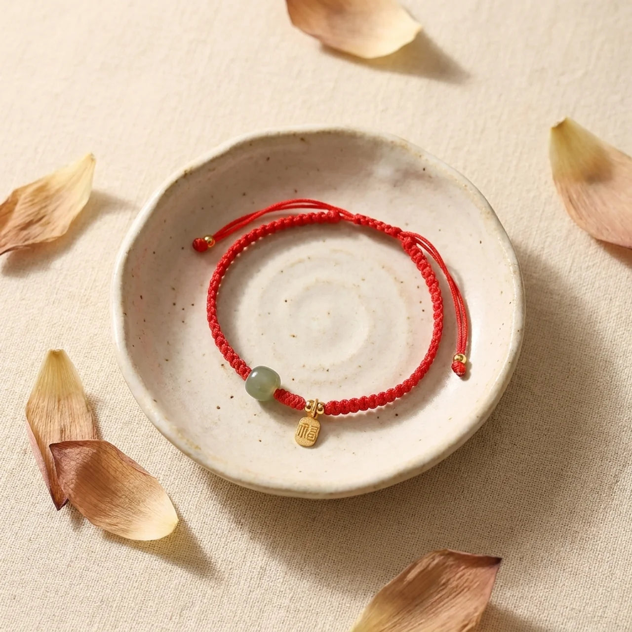 Hetian Jade Silver Rabbit Red String Bracelet