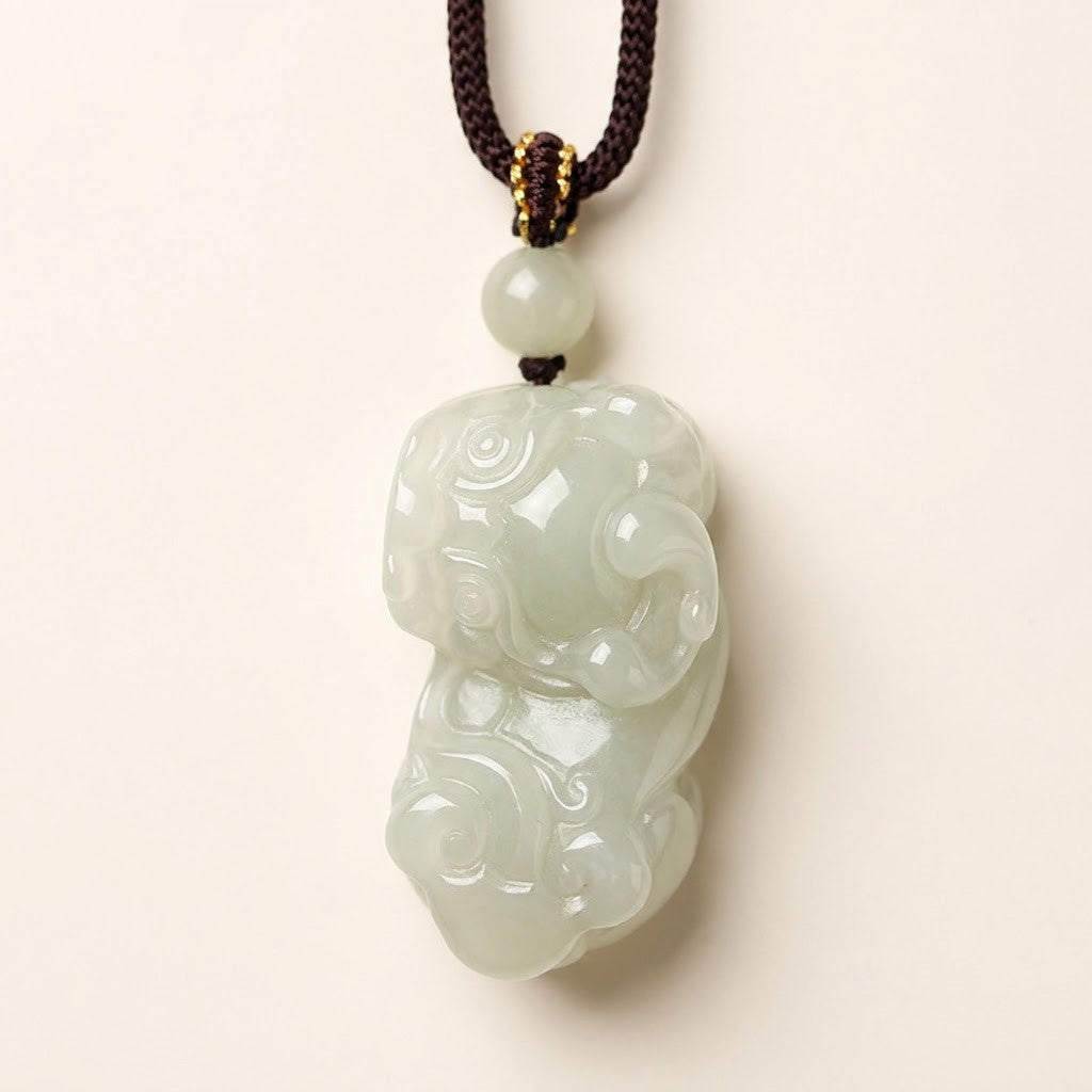 Hetian Jade Pixiu Wealth Pendant Necklace