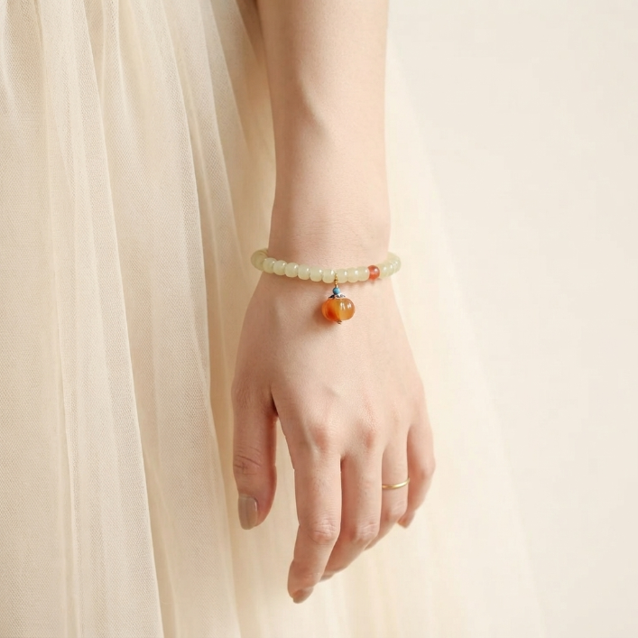 Hetian Jade Pumpkin Agate Bracelet