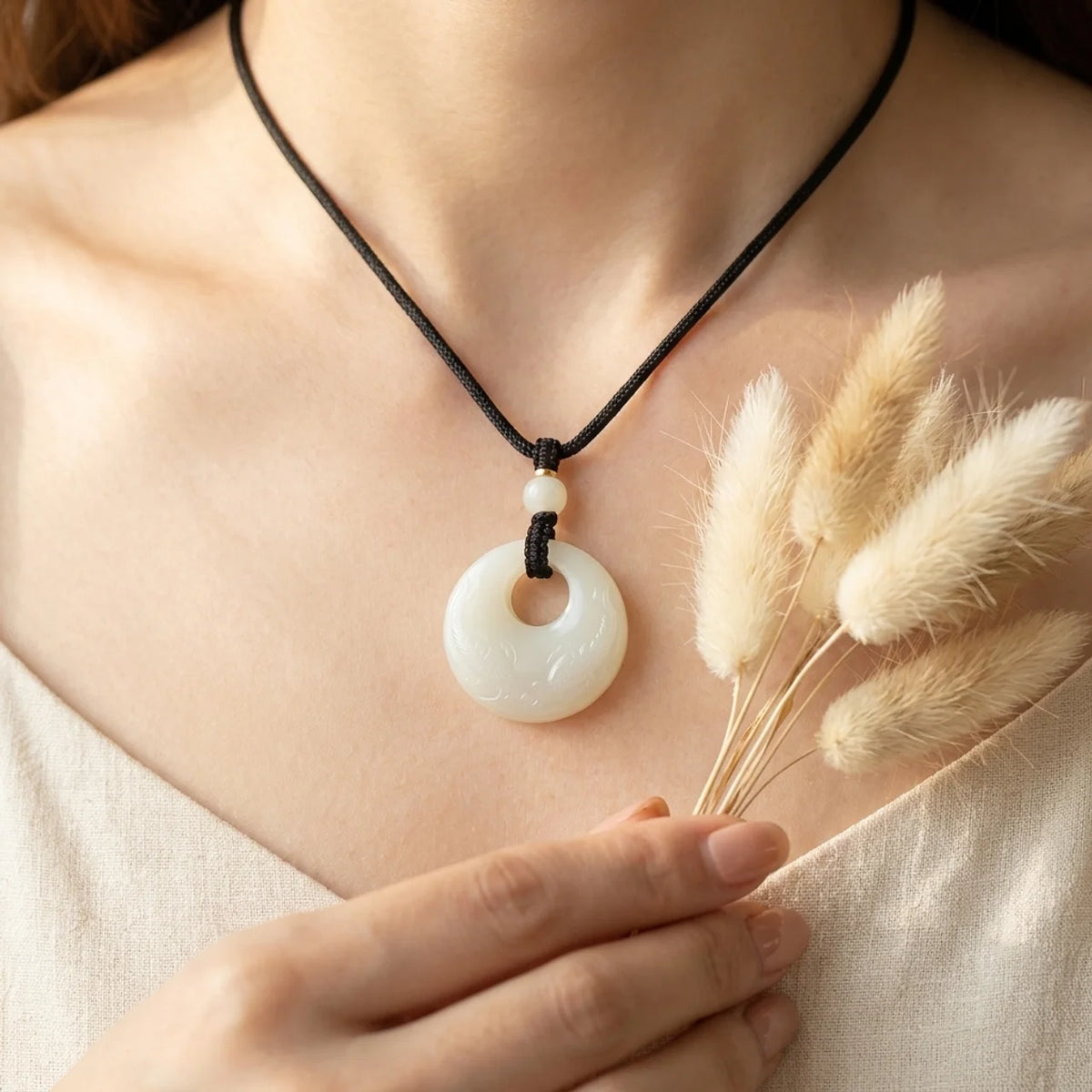 Hotan Jade Double Fish Pendant Necklace