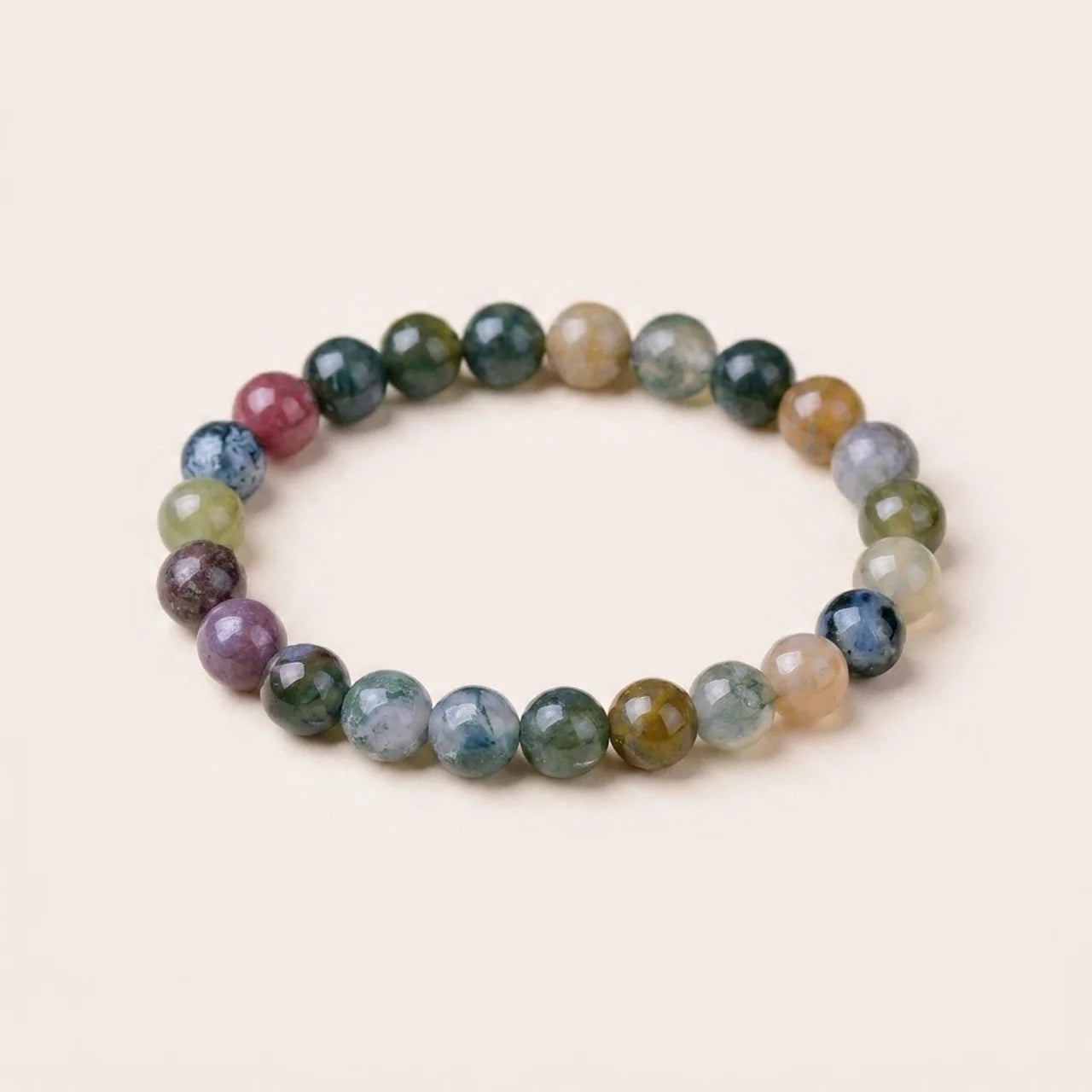 Indian Agate Beaded Bracelet