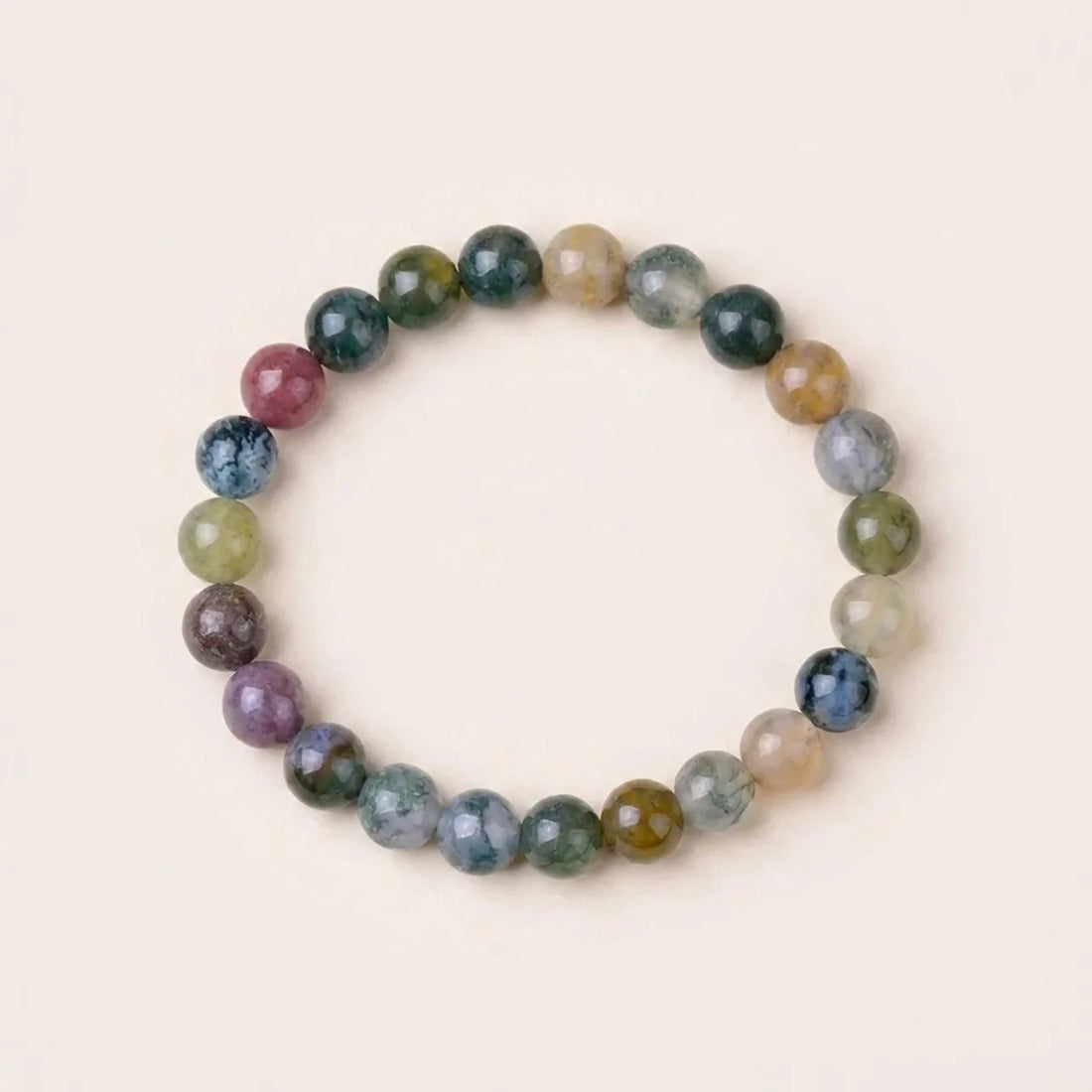 Indian Agate Beaded Bracelet