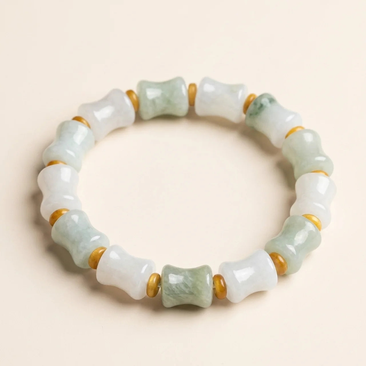 Jade Coconut Shell Bamboo Pattern Bracelet