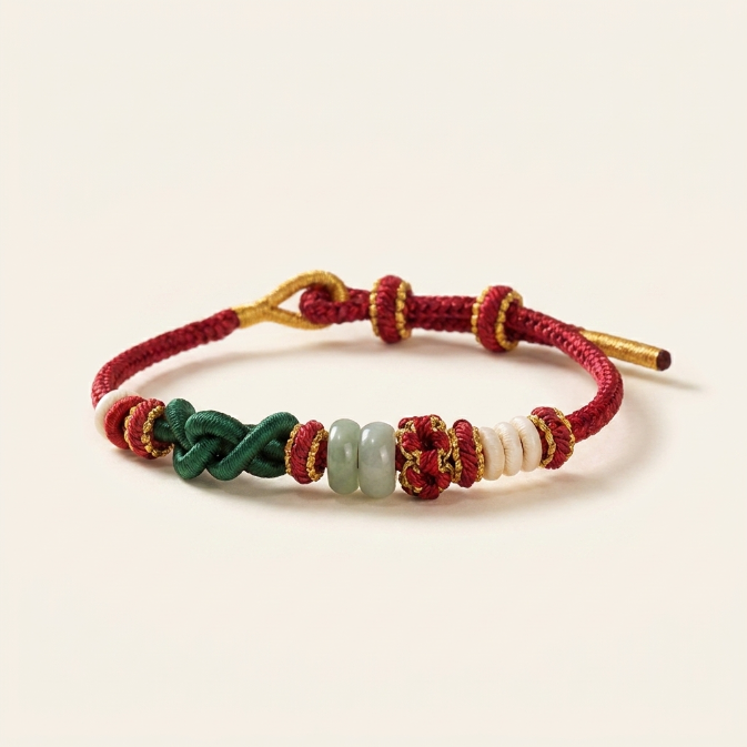 Jade Red String Lucky Knot Bracelet