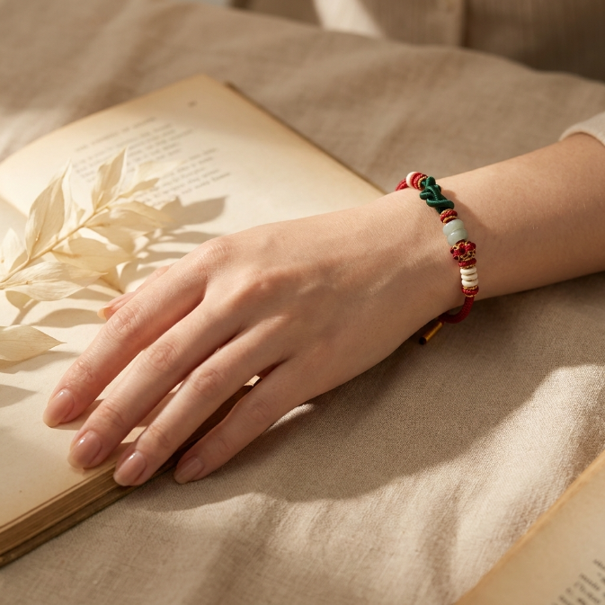 Jade Red String Lucky Knot Bracelet