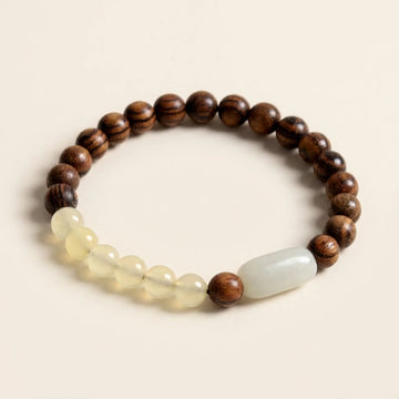Jade Sandalwood Lotus Mala Bracelet