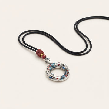 Koi Fish Peace Buckle Pendant Necklace