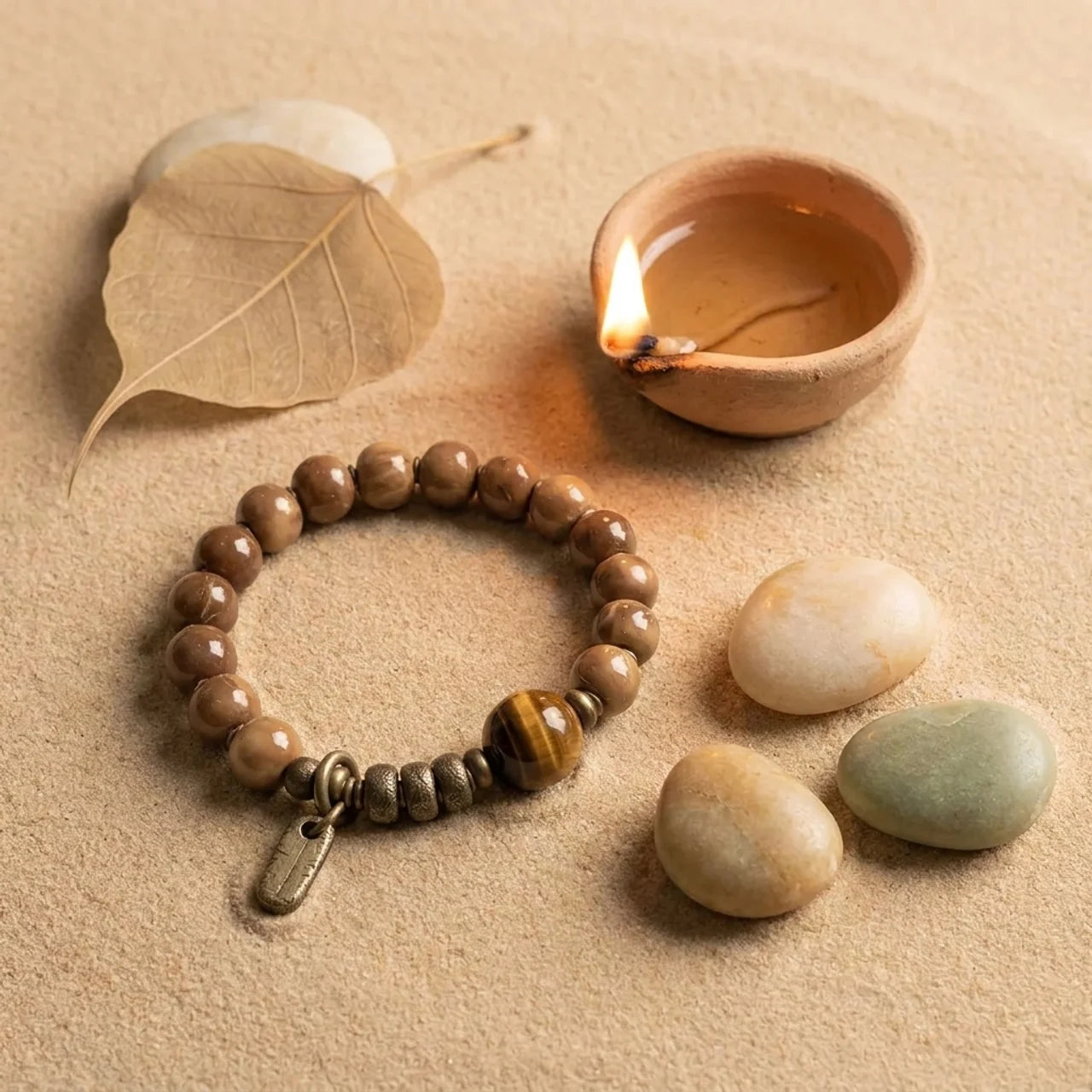 Kuka Seed Tiger Eye Obsidian Bracelet