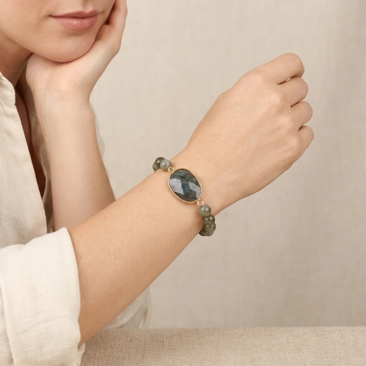 Labradorite Moonstone Healing Beaded Bracelet