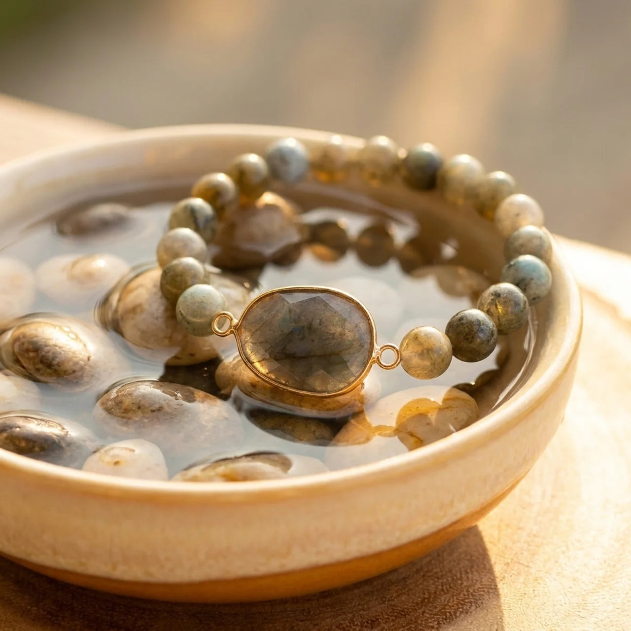 Labradorite Moonstone Healing Beaded Bracelet
