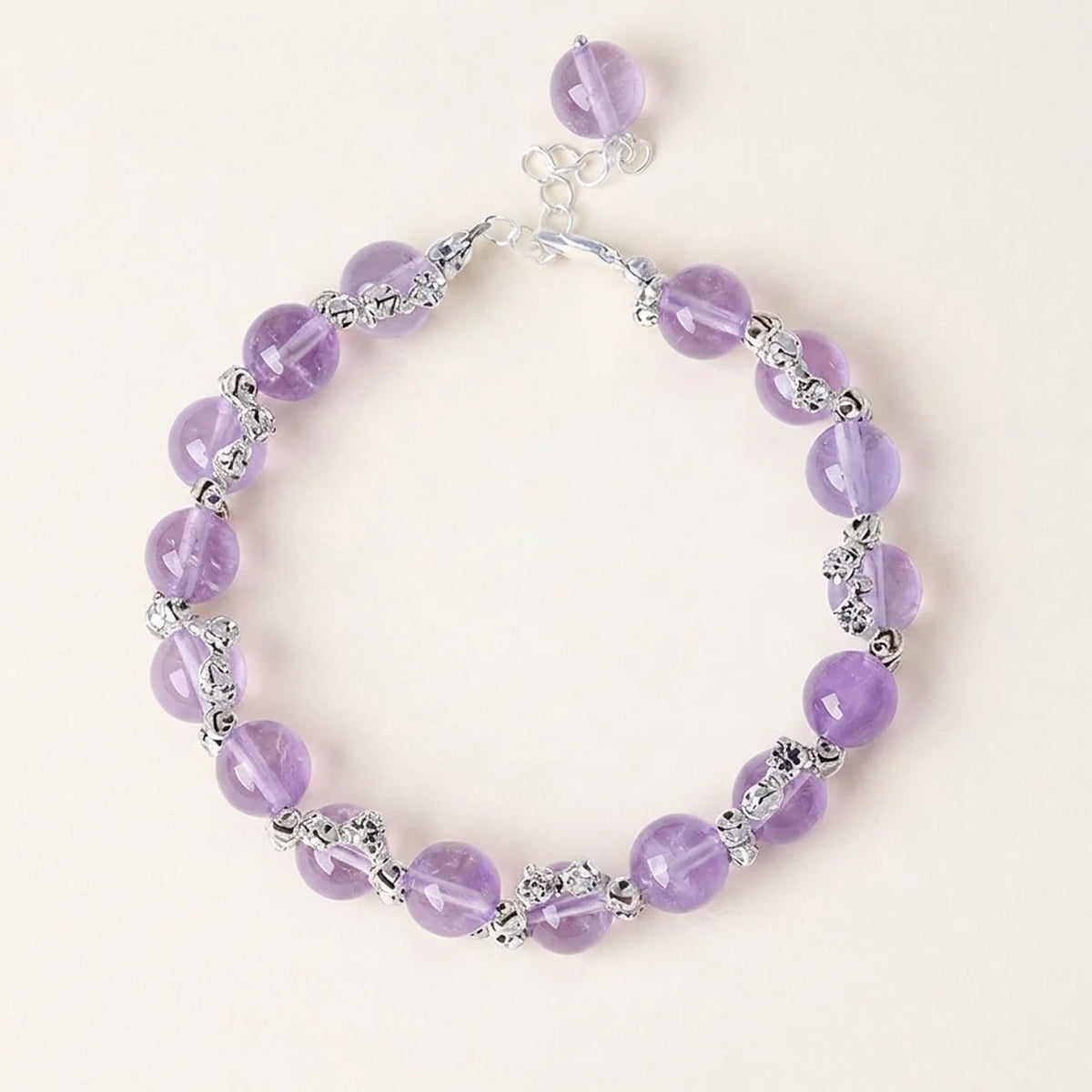 Lavender Amethyst Crystal Beaded Bracelet