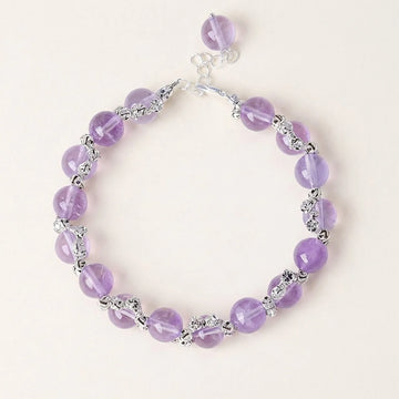 Lavender Amethyst Crystal Beaded Bracelet
