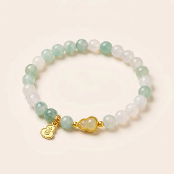 Light Green Jade Gourd Charm Bracelet
