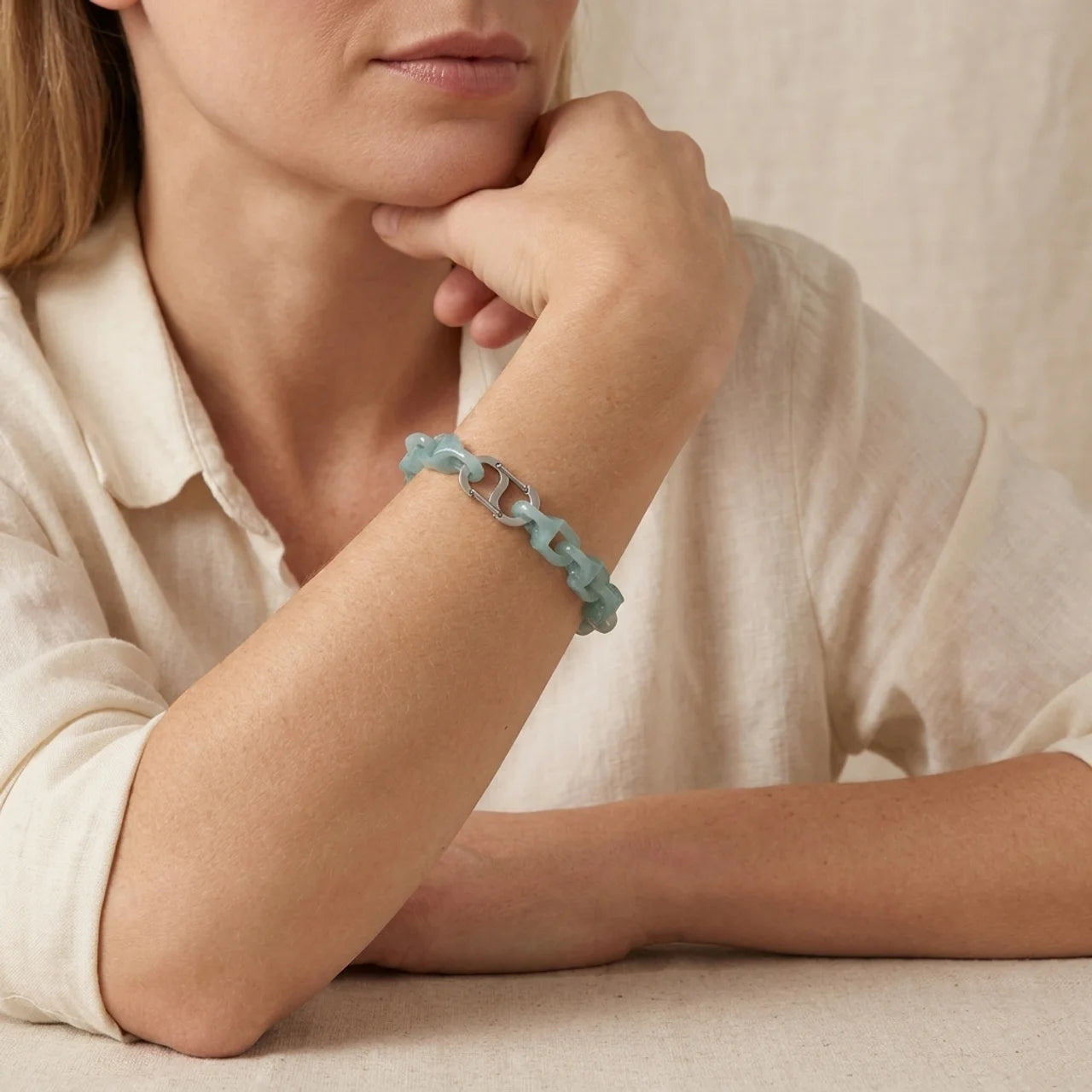 Mayan Blue Jade Dragon Spine Bracelet