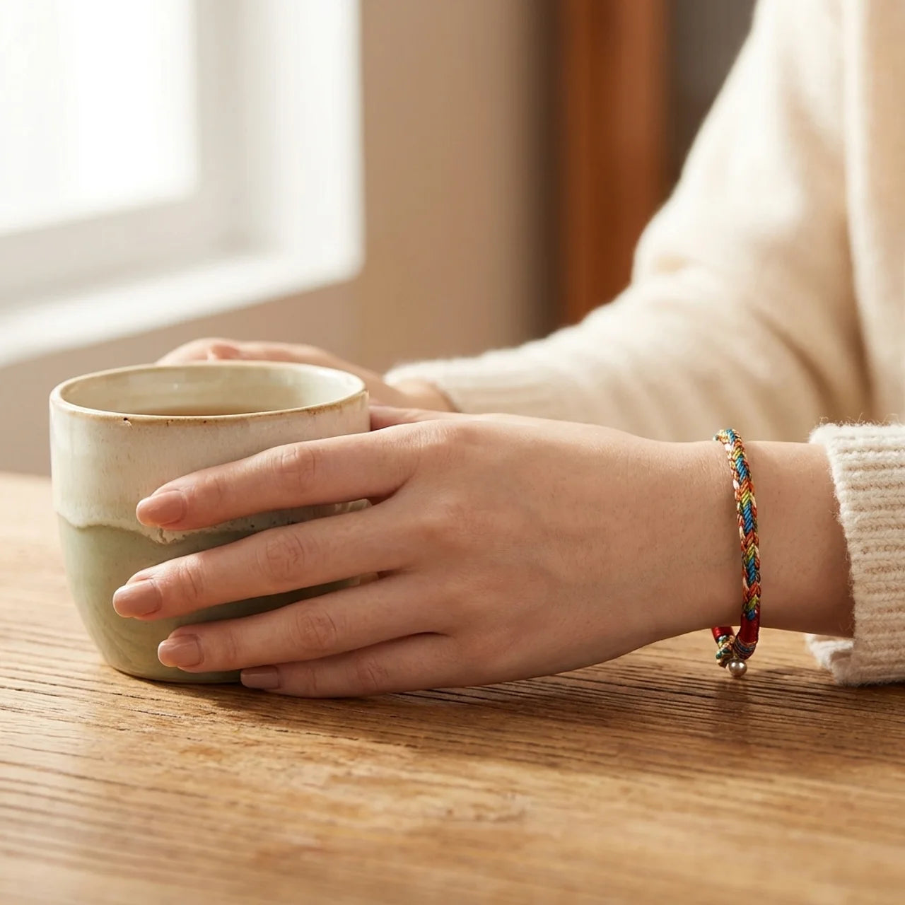 Multicolor Lucky Knot Braided String Bracelet
