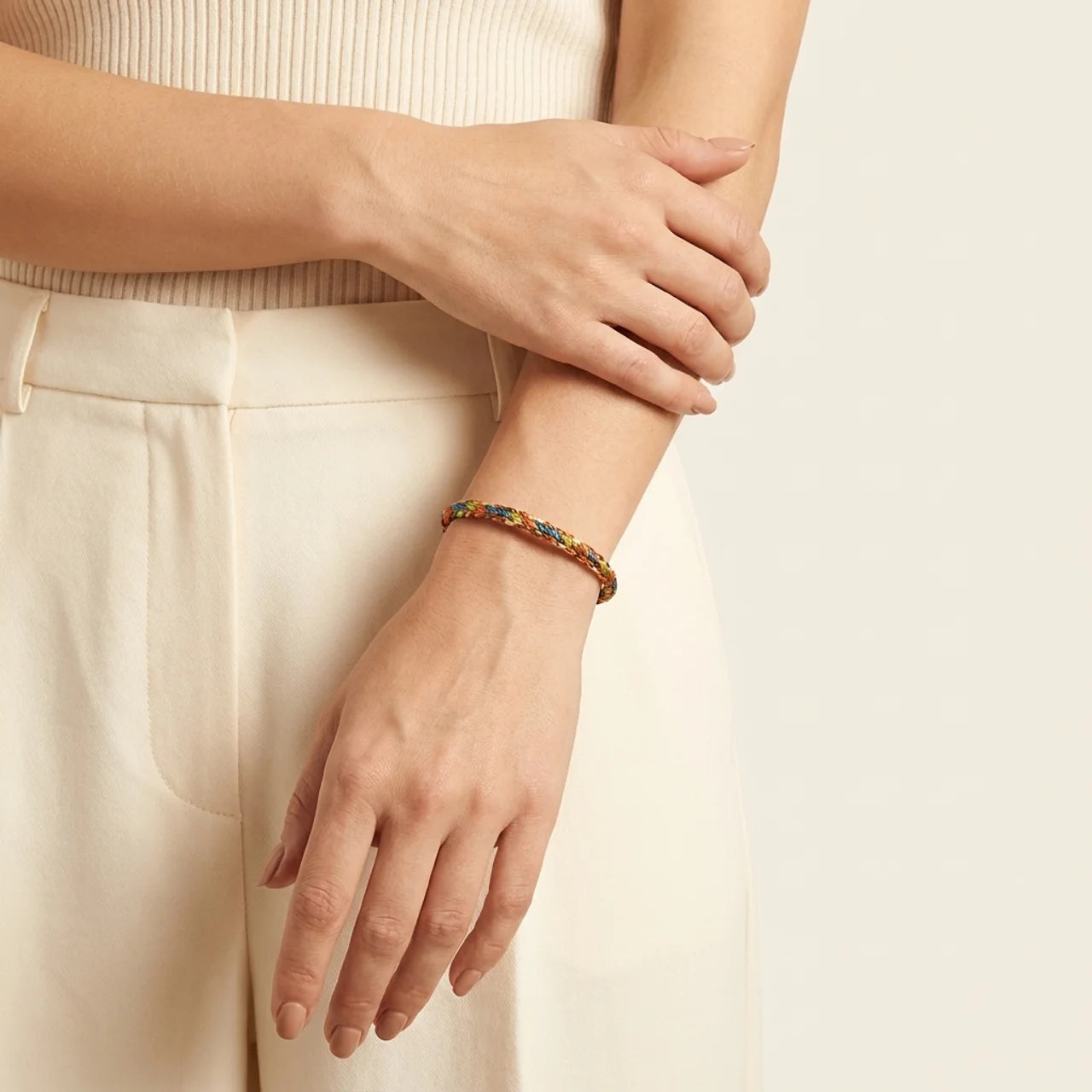 Multicolor Lucky Knot Braided String Bracelet