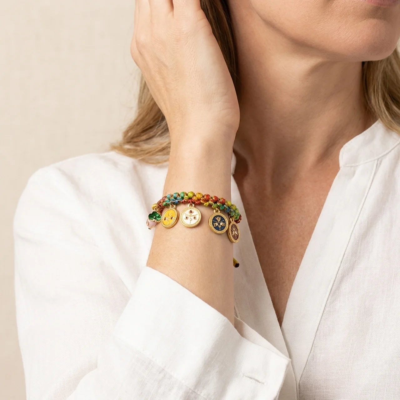 Multicolor Rope Five Gods of Wealth Bracelet