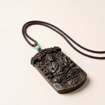 Natural Agarwood Guardian Buddha Pendant Necklace