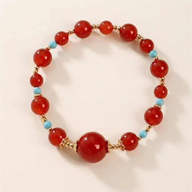 Natural Agate Turquoise Beaded Bracelet