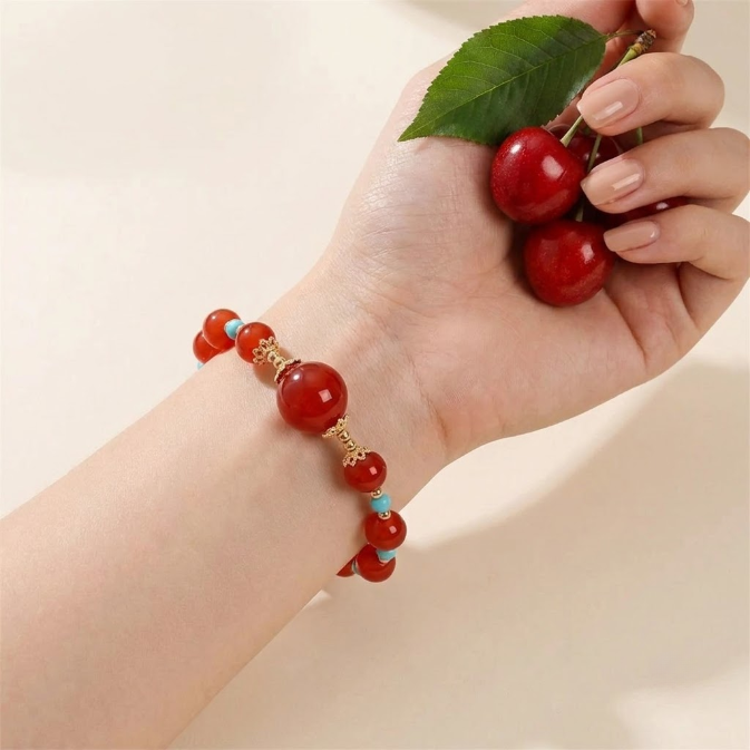 Natural Agate Turquoise Beaded Bracelet
