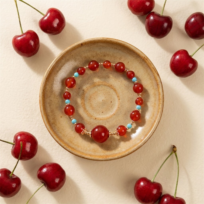 Natural Agate Turquoise Beaded Bracelet