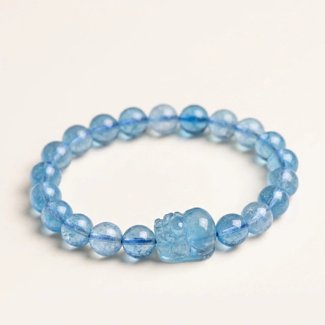 Natural Aquamarine Pixiu Bracelet