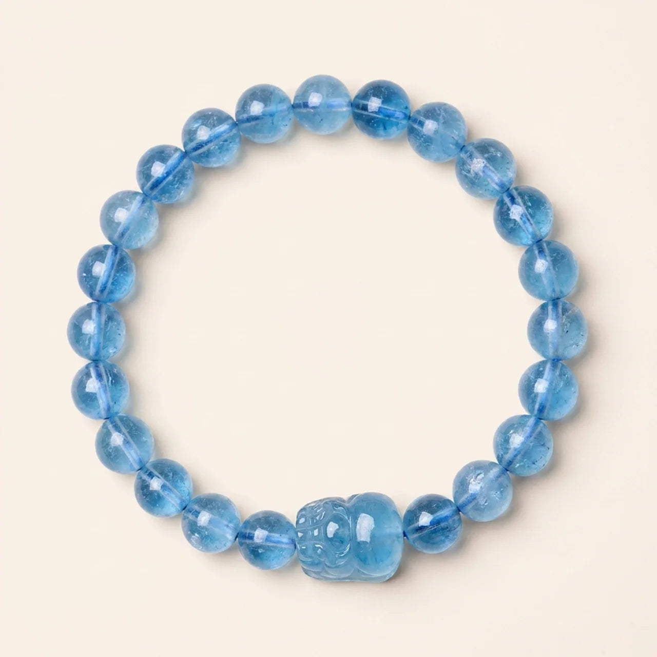 Natural Aquamarine Pixiu Bracelet