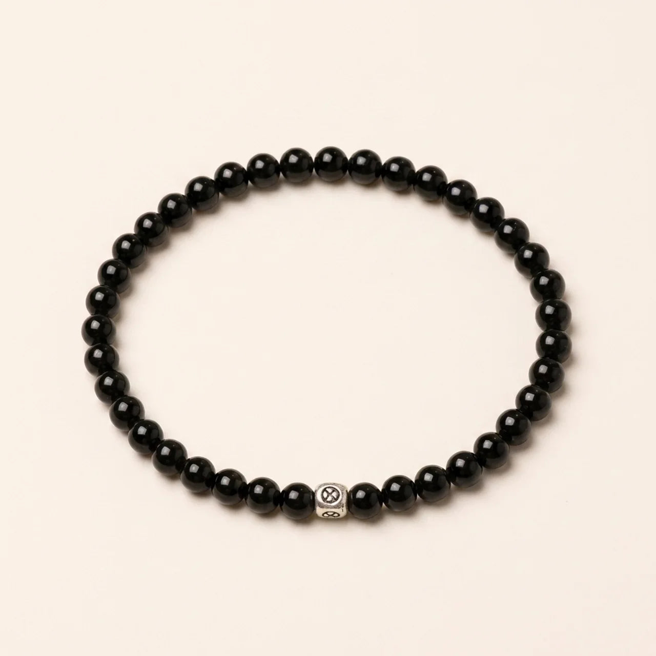 Natural Black Obsidian Smoky Quartz Bracelet