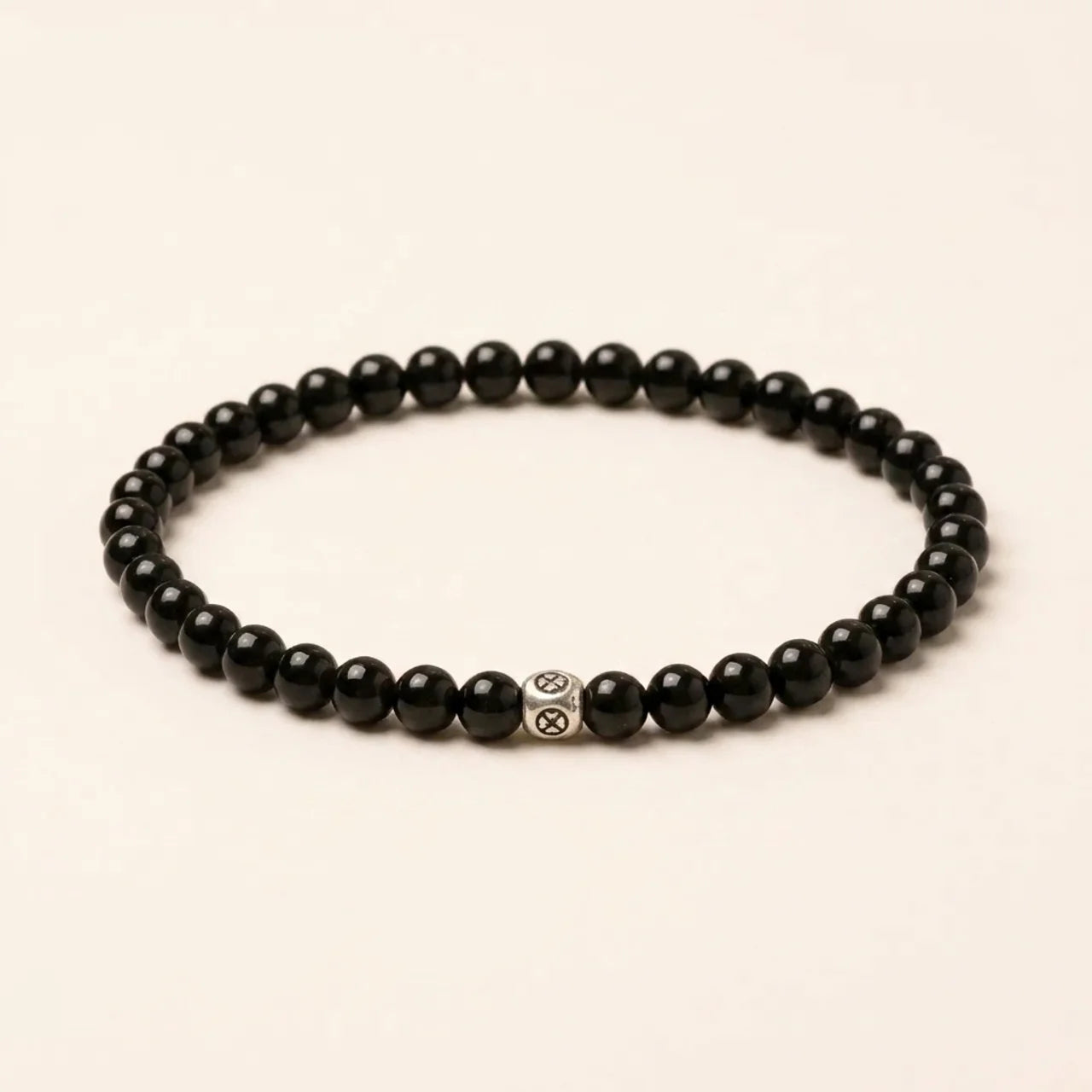 Natural Black Obsidian Smoky Quartz Bracelet