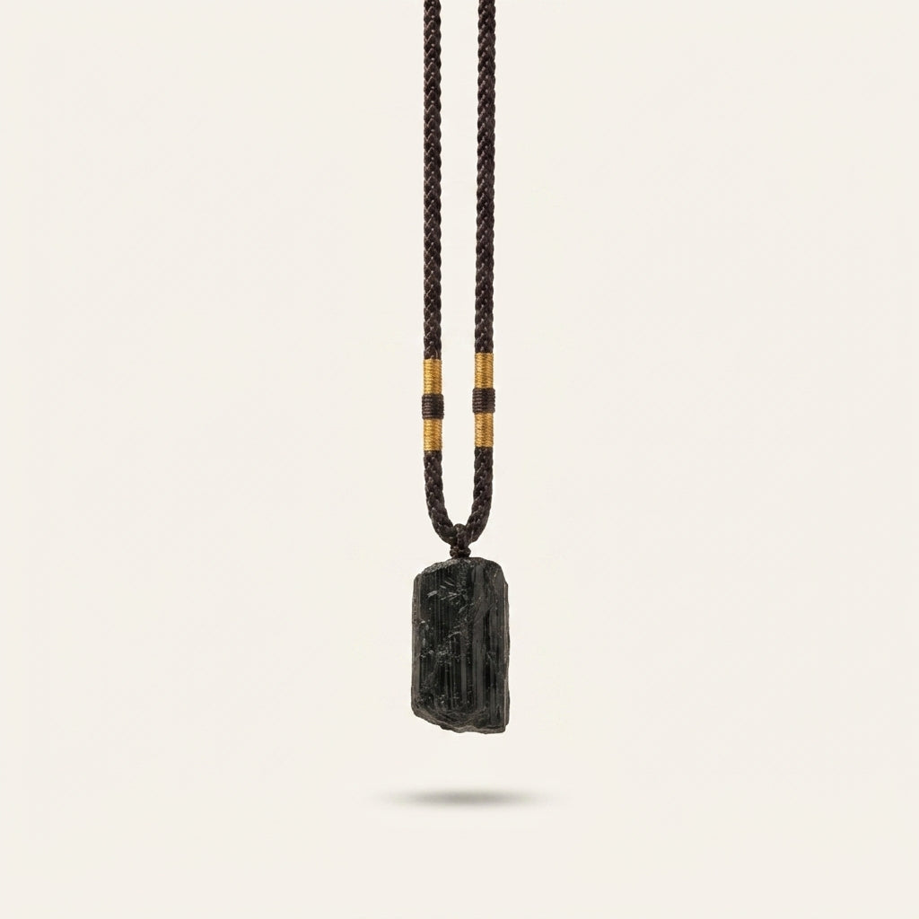 Natural Black Tourmaline Pendant Necklace